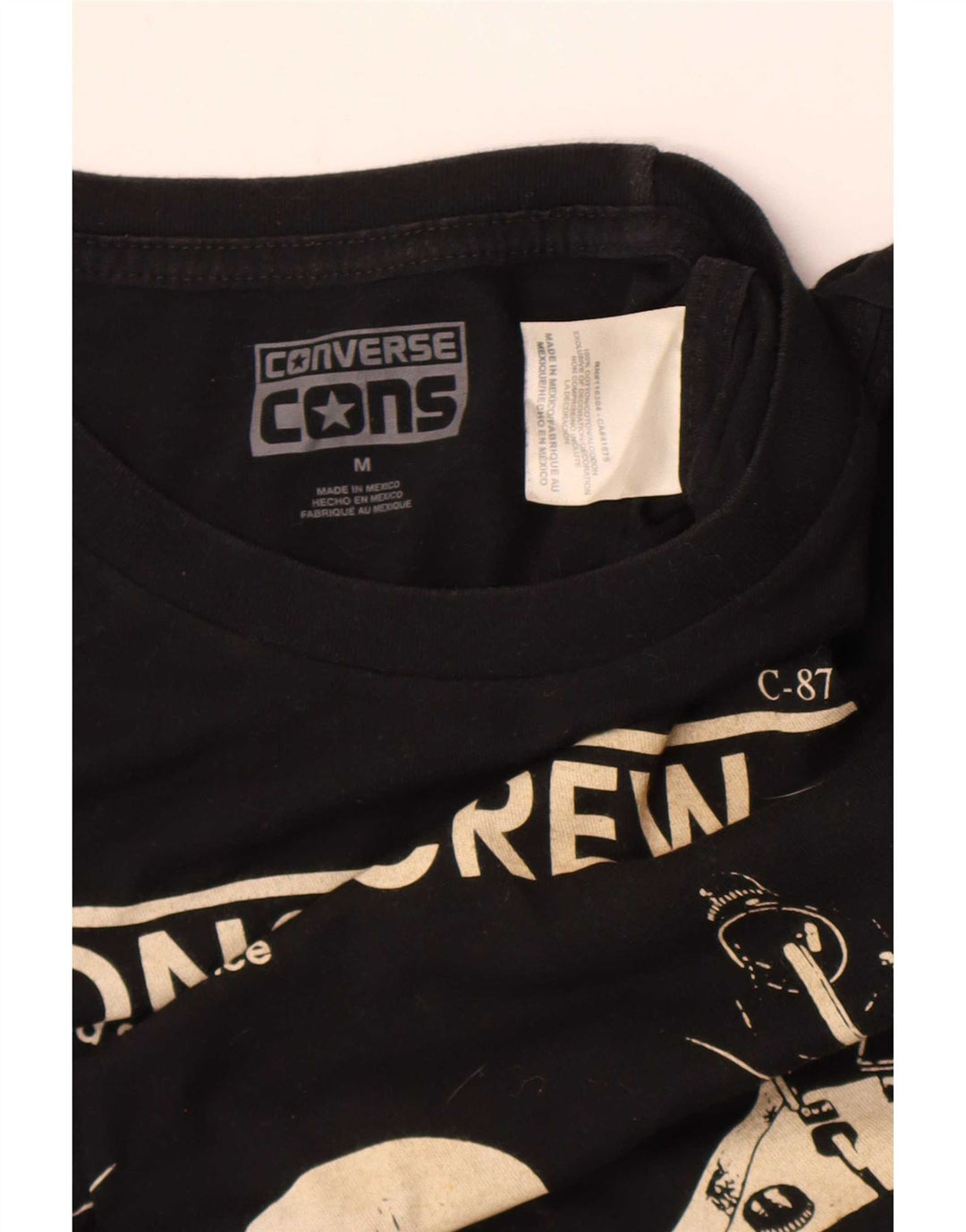 Converse Herren-T-Shirt mit regulärer Grafik, mittelschwarz, Baumwolle, Musik