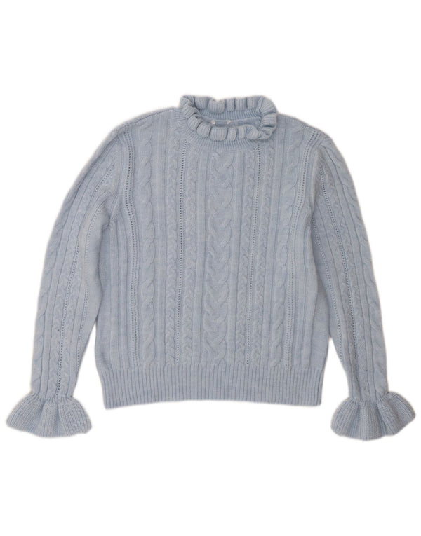 Vintage Damen Rundhalspullover Pullover UK 16 Groß Blau