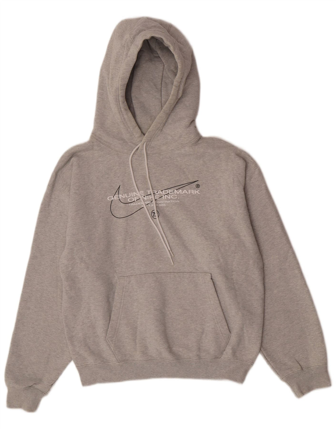 Nike Herren-Kapuzenpullover mit Grafik, Größe S, graue Baumwolle