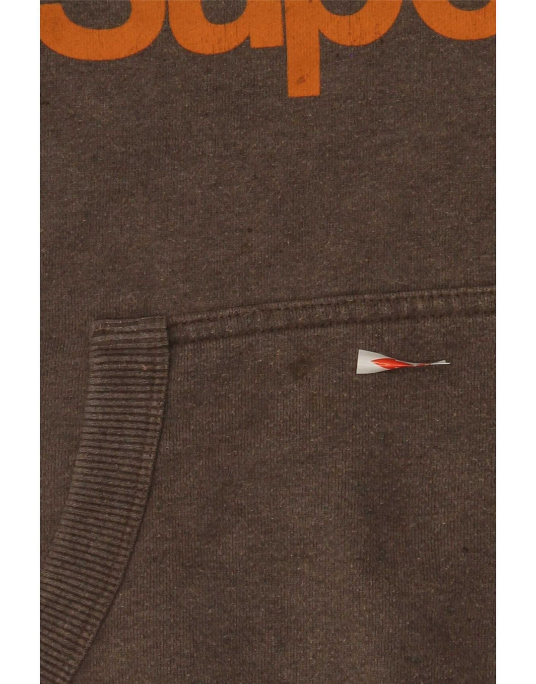 Superdry Herren-Kapuzenpullover mit Grafik, Größe S, braune Baumwolle
