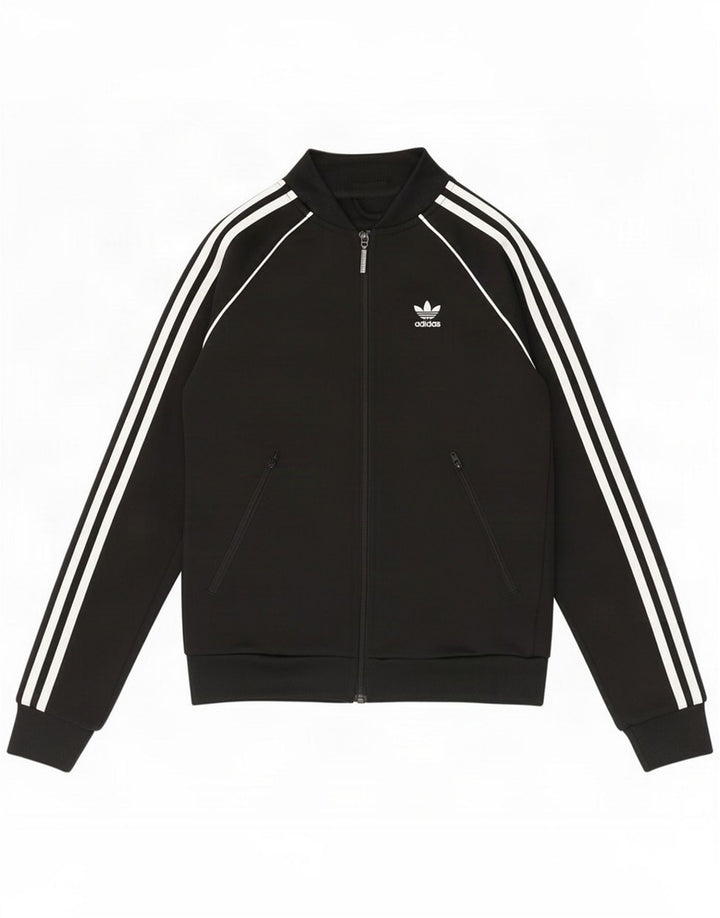 Adidas Damen Trainingsanzug Top Jacke UK 4 XS Schwarz Polyester