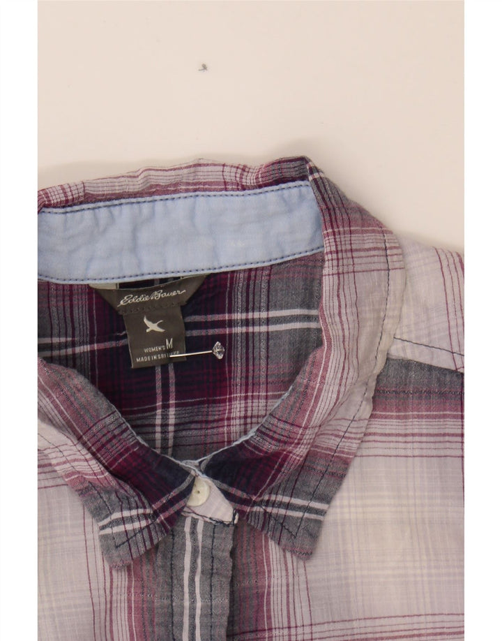 EDDIE BAUER Womens Shirt UK 14 Medium Purple Plaid Cotton Vintage Eddie Bauer and Second-Hand Eddie Bauer from Messina Hembry 
