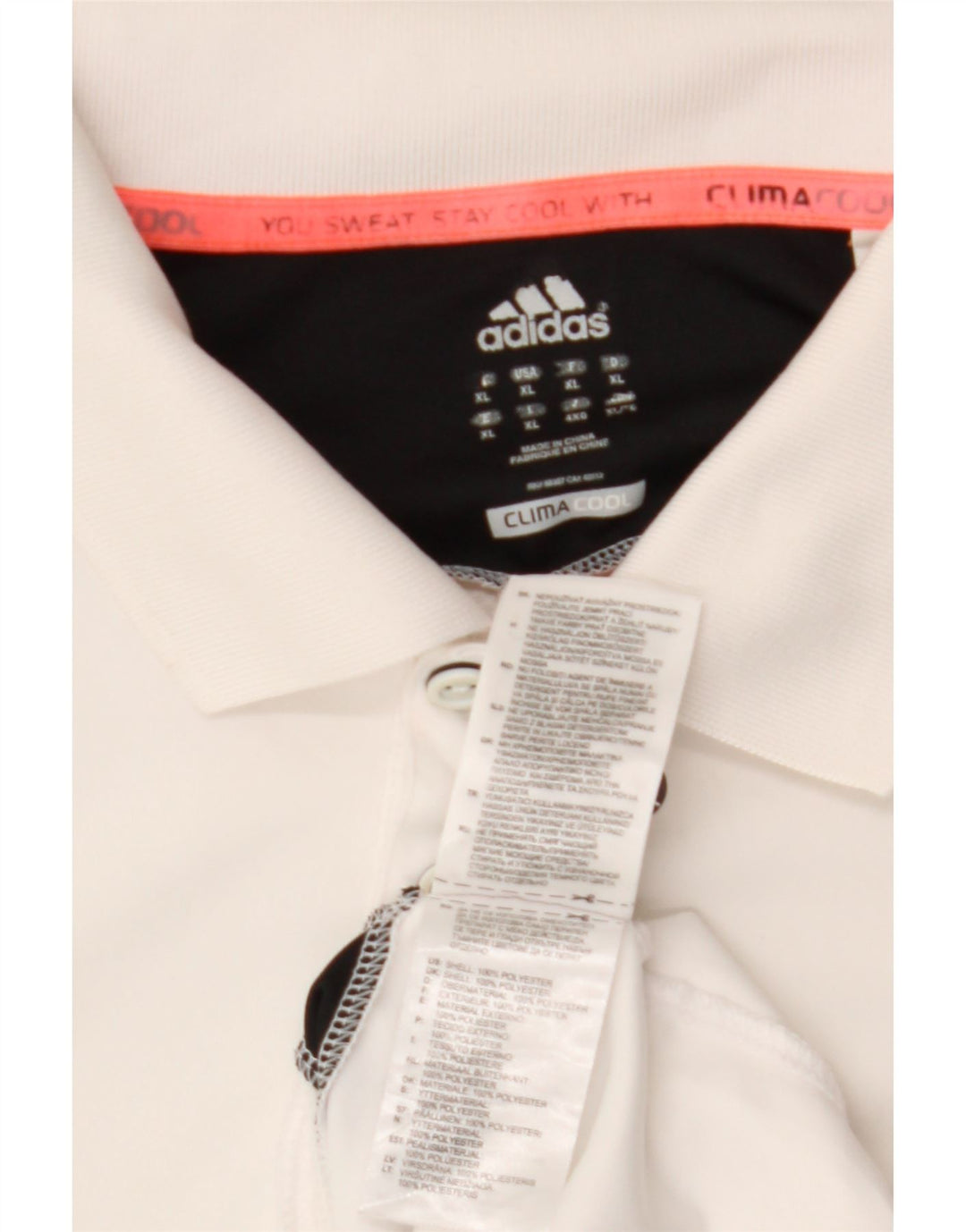 ADIDAS Herren Climacool Poloshirt XL Weiß Colourblock Polyester