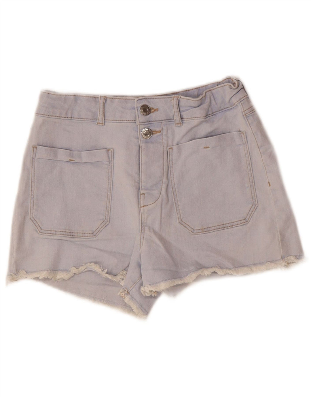 ZARA Mädchen-Jeansshorts mit hoher Taille, 13–14 Jahre, W26, Blau