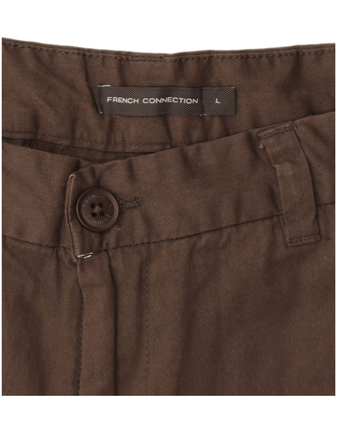 FRENCH CONNECTION Herren-Chinoshorts, Größe L, W34, braune Baumwolle