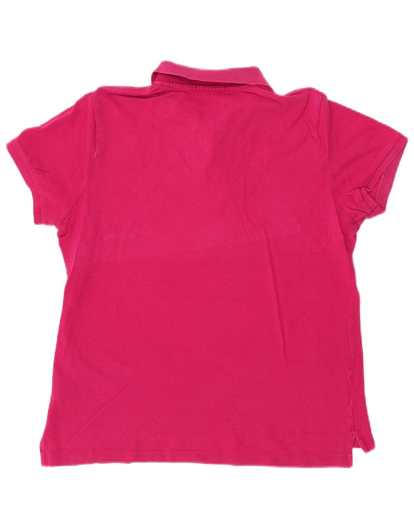 RALPH LAUREN Damen Skinny Poloshirt UK 18 XL Rosa Baumwolle