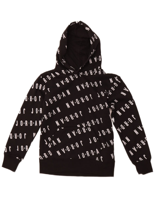 JORDAN Jungen-Pullover mit grafischem Kapuzenpullover, 8–9 Jahre, Größe S, schwarze Baumwolle