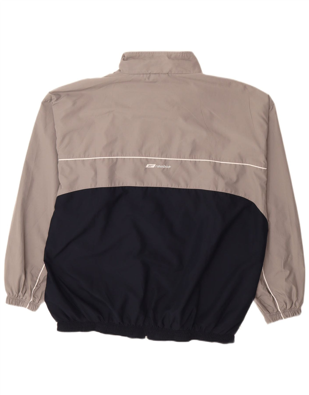 REEBOK Herren-Trainingsanzugoberteil, Jacke, 2XL, graues Colourblock-Polyester
