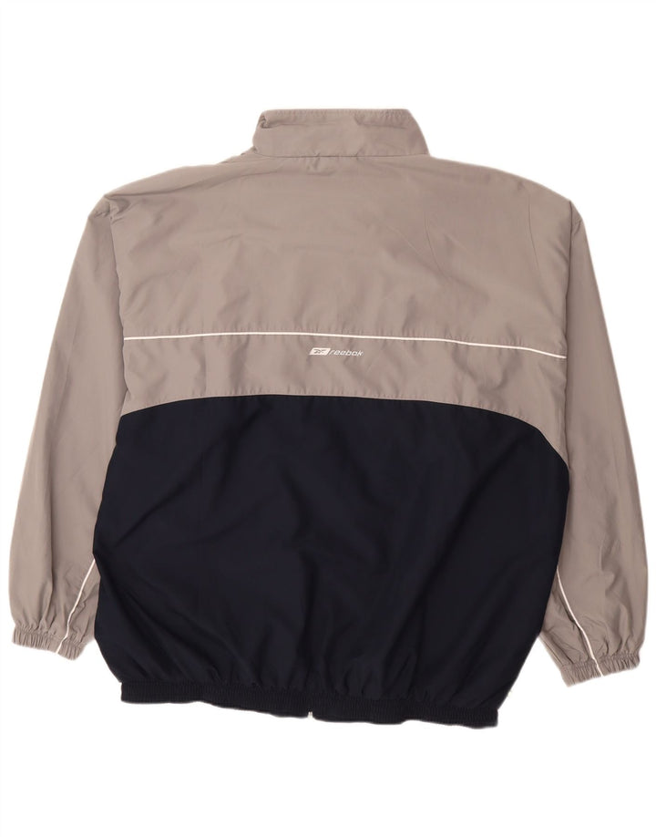 REEBOK Herren-Trainingsanzugoberteil, Jacke, 2XL, graues Colourblock-Polyester