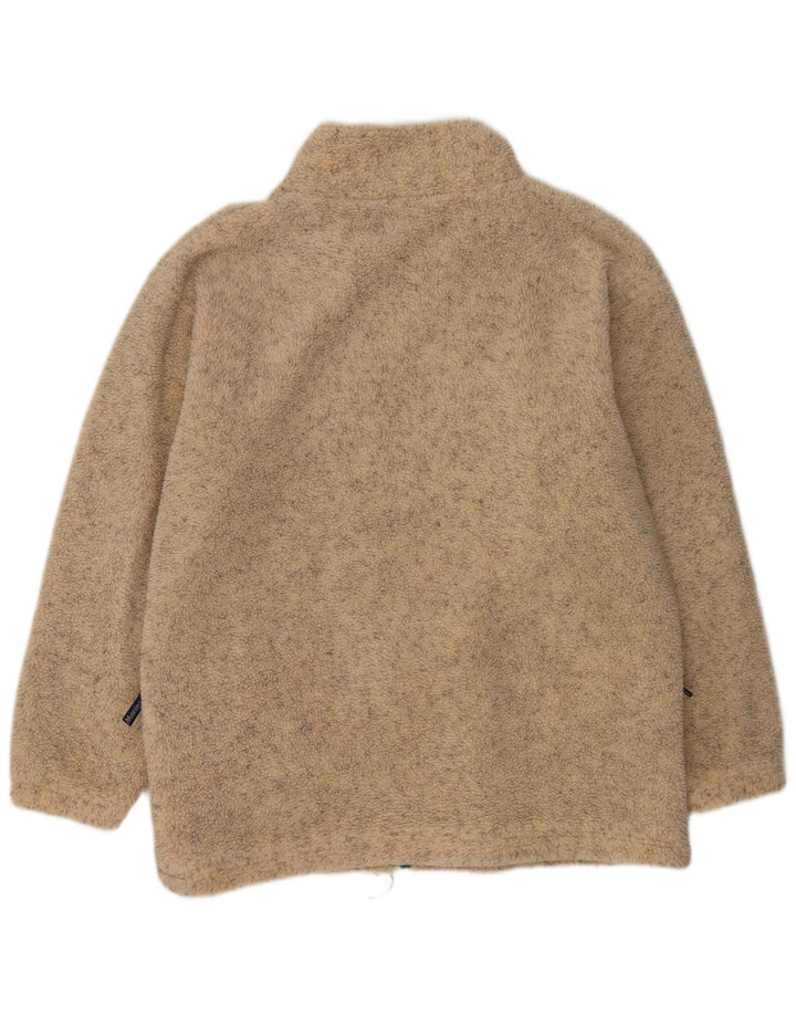 Vintage Herren Fleecejacke UK 42 XL Beige geflecktes Polyester