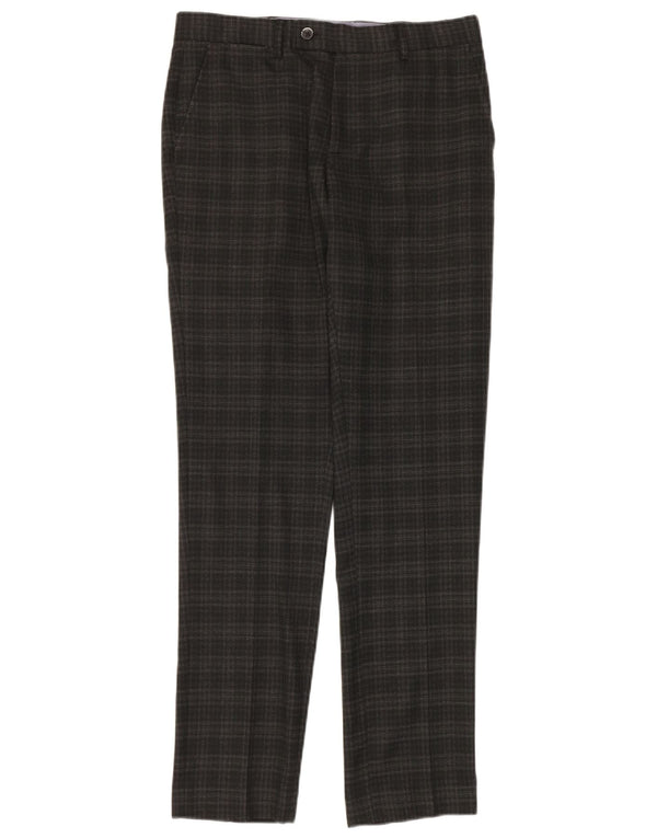 Penguin Slim-Anzughose für Herren, W30, L32, grau kariertes Polyester