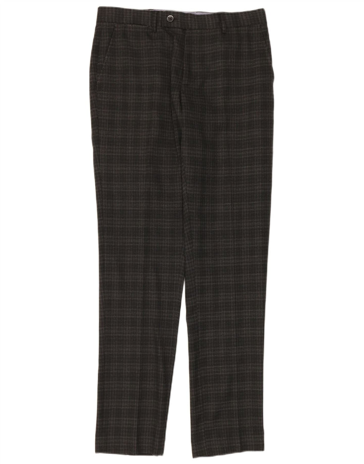 Penguin Slim-Anzughose für Herren, W30, L32, grau kariertes Polyester