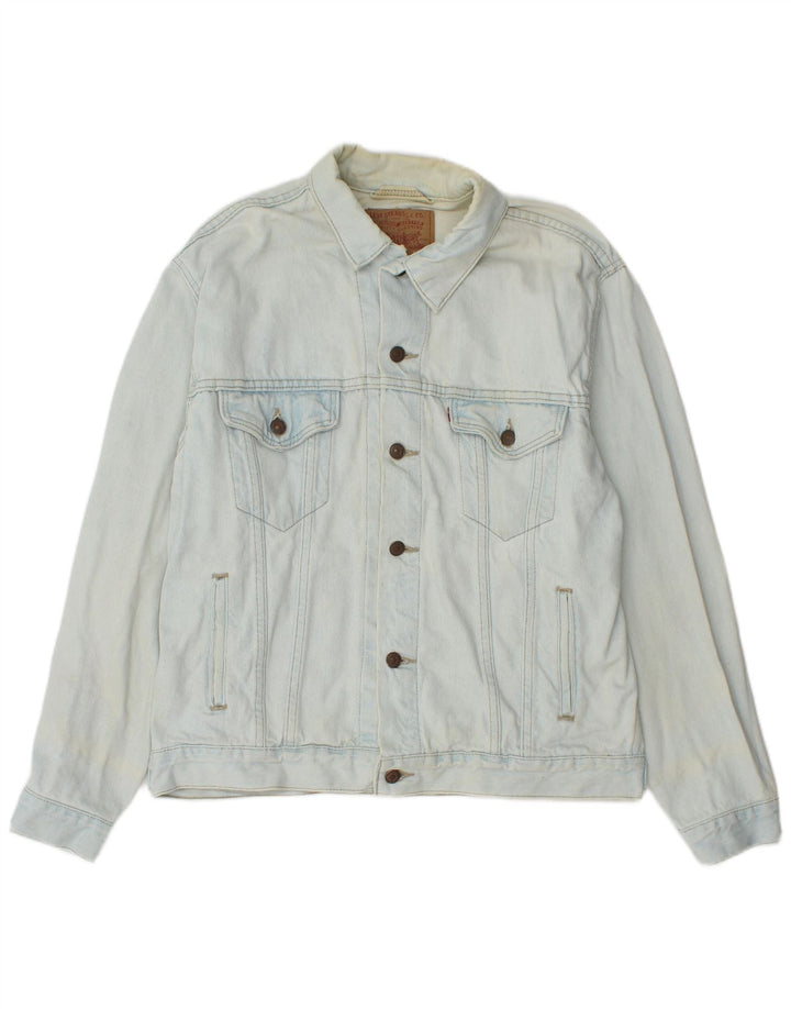 Levi's Herren Jeansjacke UK 38 Mittelblaue Baumwolle