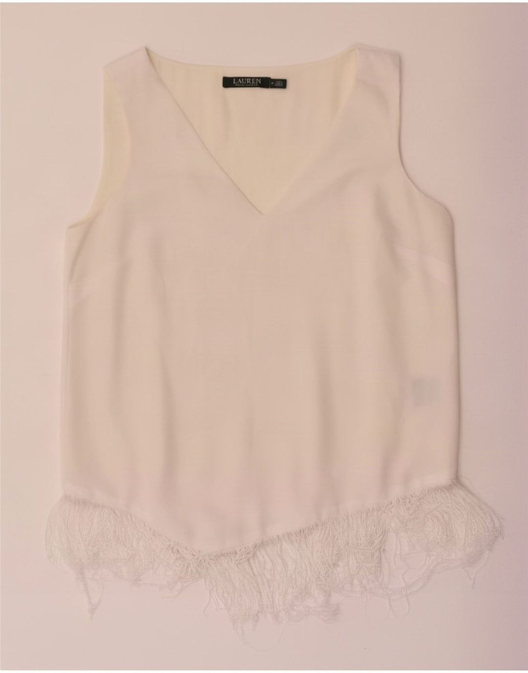 Ärmelloses Blusenoberteil für Damen von Ralph Lauren, US 6, Mittelweiß, Polyester