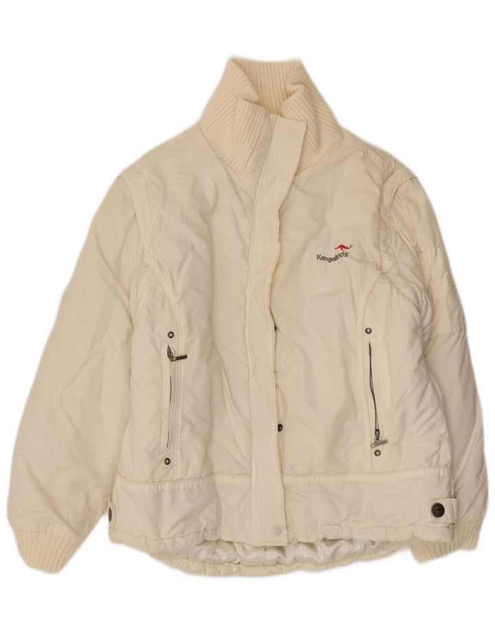 KANGAROOS Damen Wattierte Jacke UK 18 XL Weiße Baumwolle