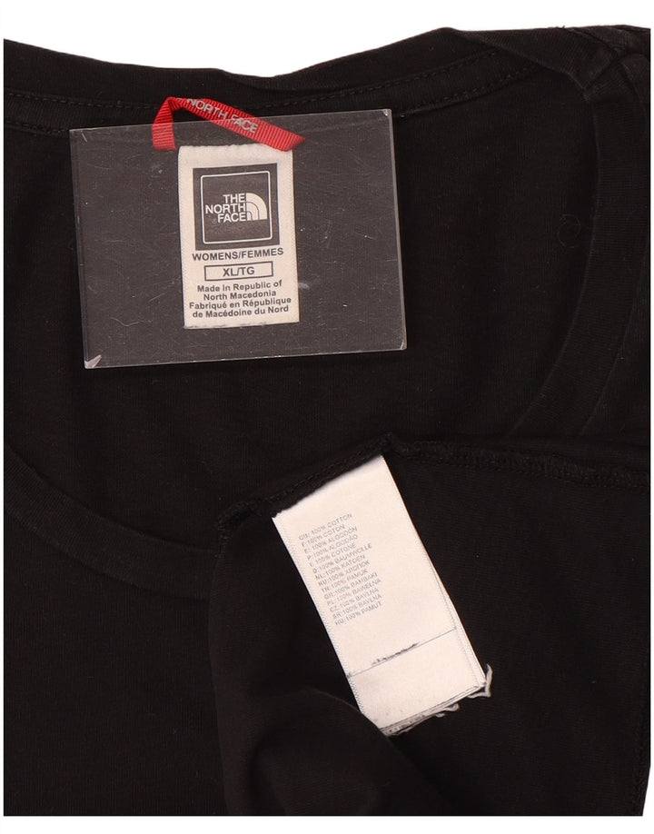THE NORTH FACE Damen Grafik T-Shirt Top UK 18 XL Schwarz Baumwolle