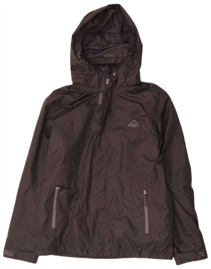 McKinley Herren-Regenjacke mit Kapuze, UK 38, Mittelschwarz, Polyester