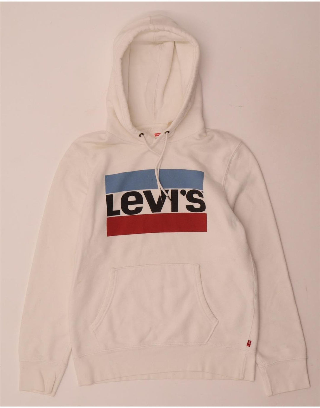 Levi's Herren-Kapuzenpullover mit Grafik, Größe S, weiße Baumwolle