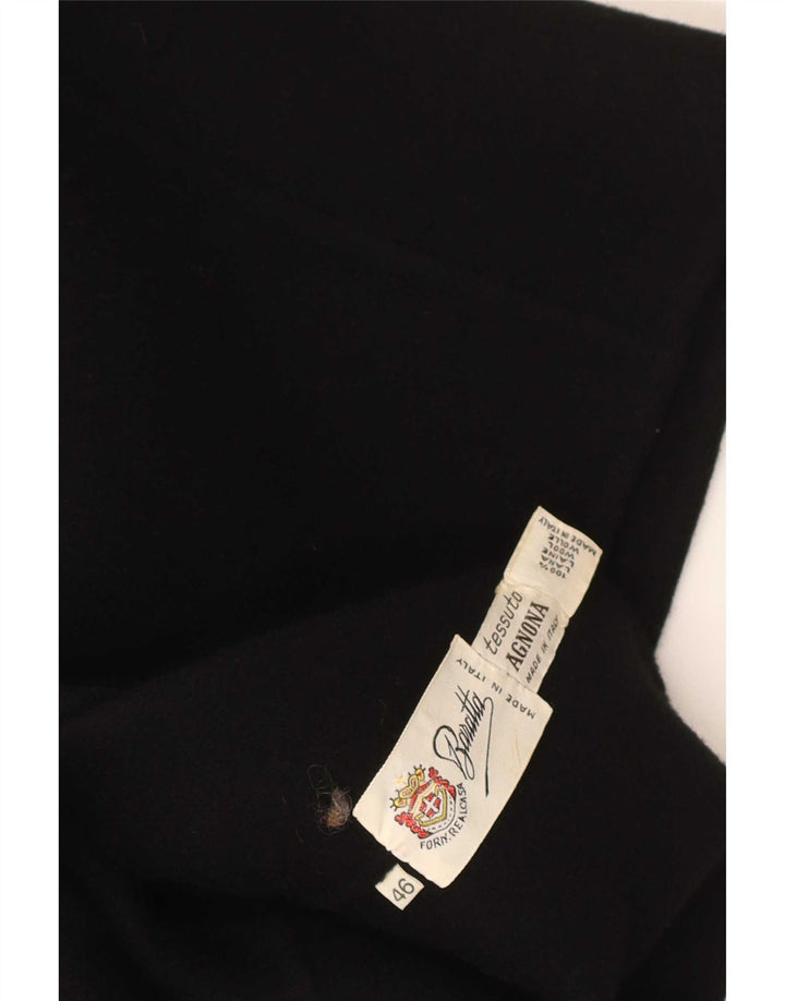 Vintage Damen Bomberjacke IT 46 Große schwarze Wolle