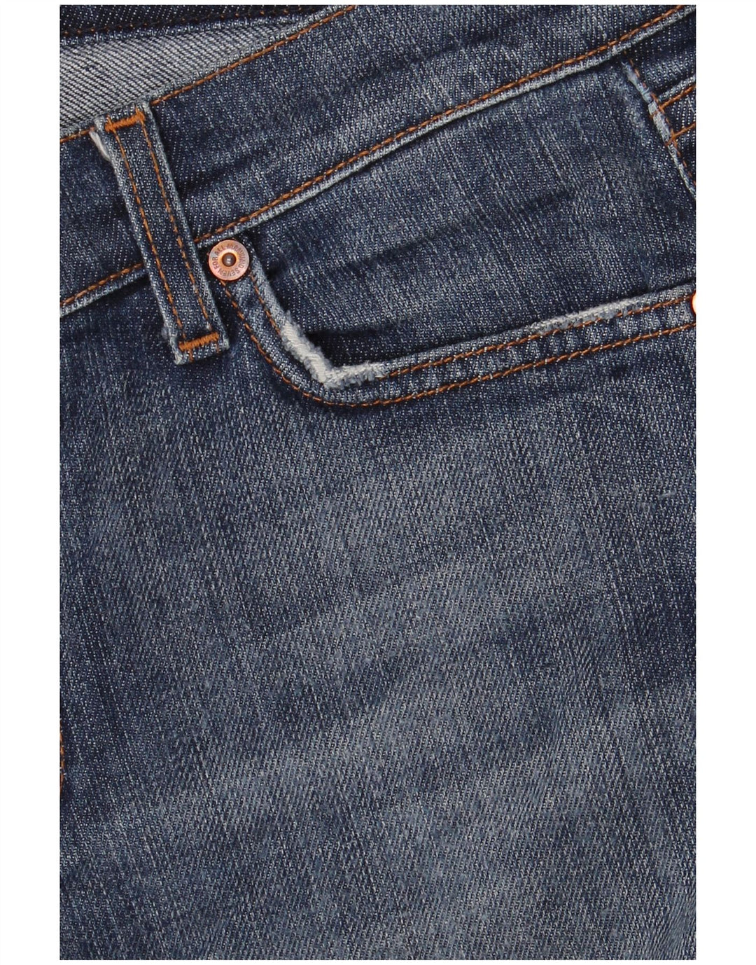 7 For All Mankind Damen Bootcut-Jeans W31 L30 Blaue Baumwolle