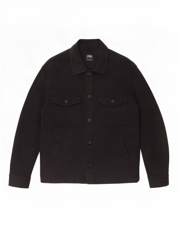 Zara Mens Utility Jacket UK 38 Medium Navy Blue