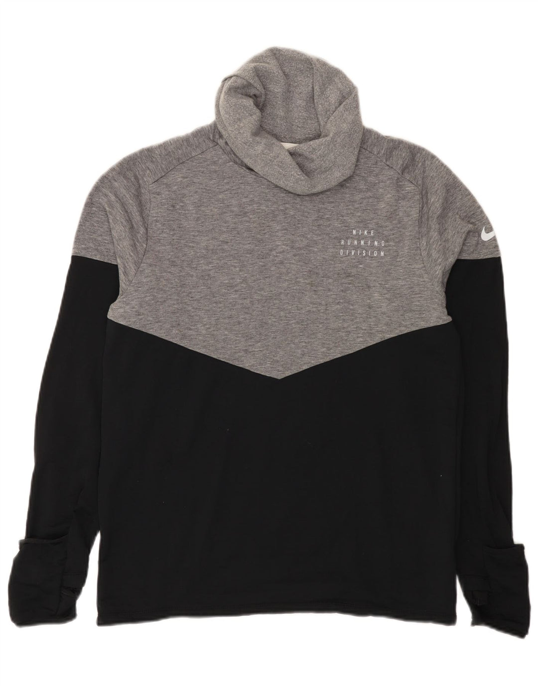 Nike Herren Therma-Fit Roll Neck Top Langarm Mittelschwarz Farbblock