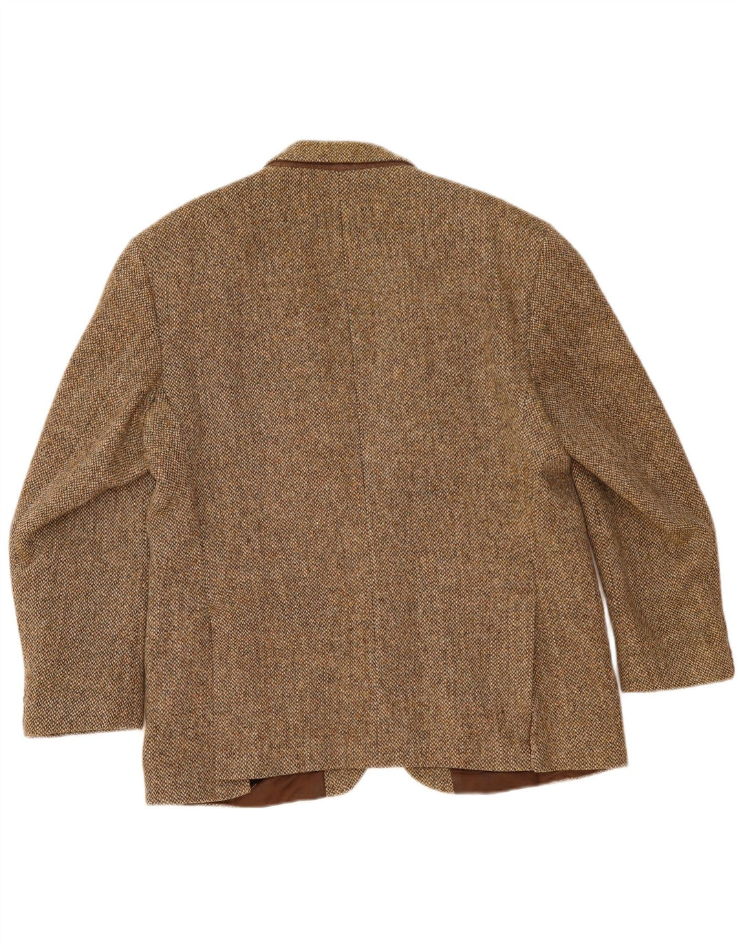 Harris Tweed Herren-Blazer mit 2 Knöpfen, UK 40, große braune Wolle
