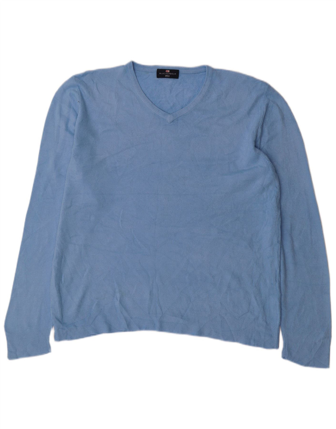 Marks & Spencer Herren-Pullover „Harbor“ mit V-Ausschnitt, groß, Acryl, Blau