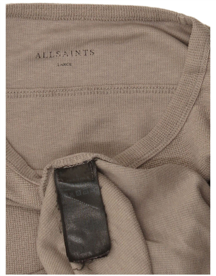 All Saints Herren-Oberteil, langärmelig, groß, grau, Polyester