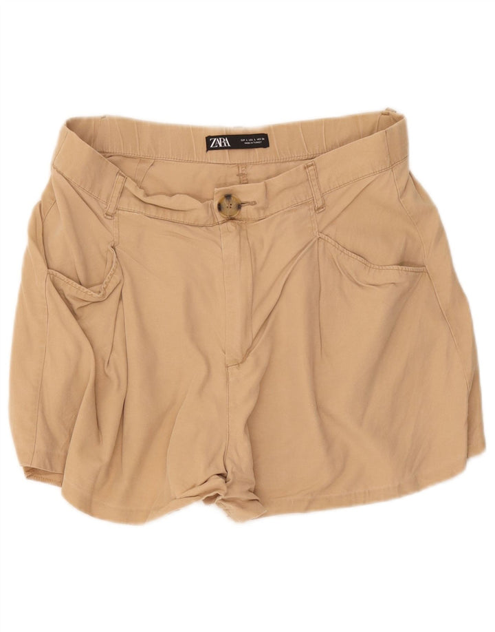Zara Damen Freizeitshorts, Größe L, W32, Beige