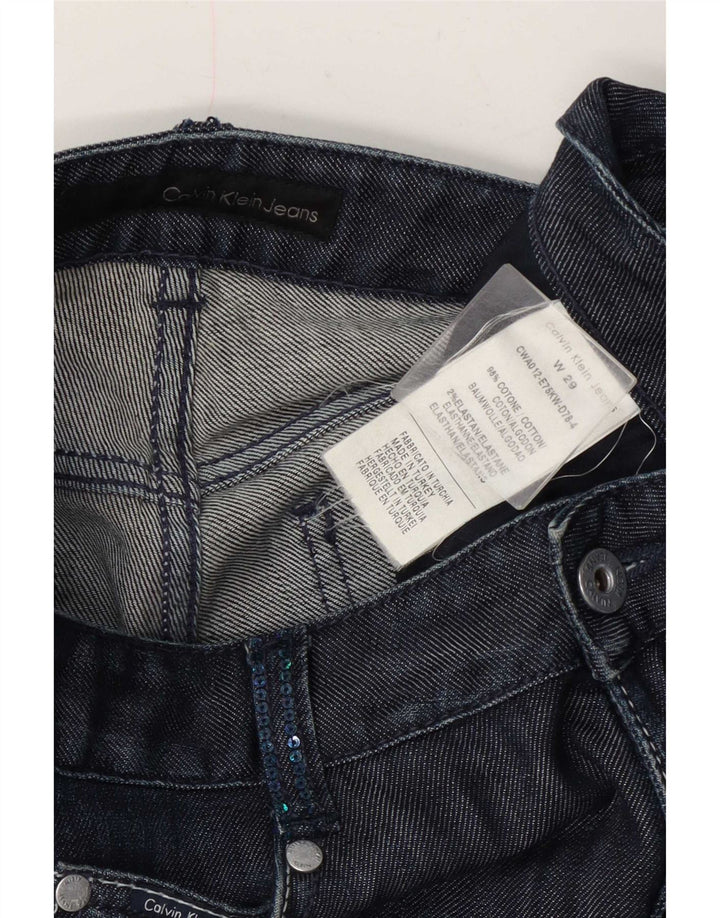 Calvin Klein Damen Jeans, W29, L24, Marineblau, Baumwolle
