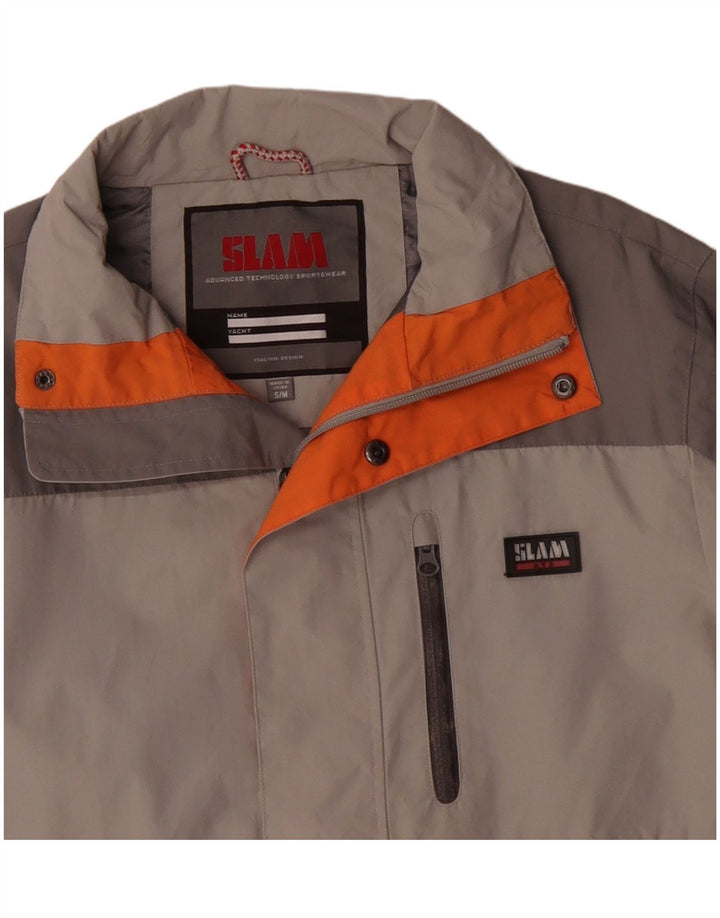 Slam Herren-Windbreaker-Jacke, UK 36, Small, Grau, Colourblock-Polyamid