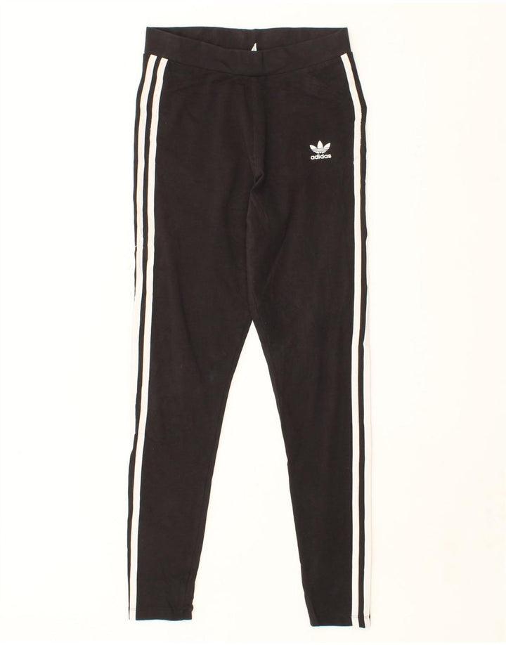 ADIDAS Womens Leggings UK 8 Small Black Vintage Adidas and Second-Hand Adidas from Messina Hembry 