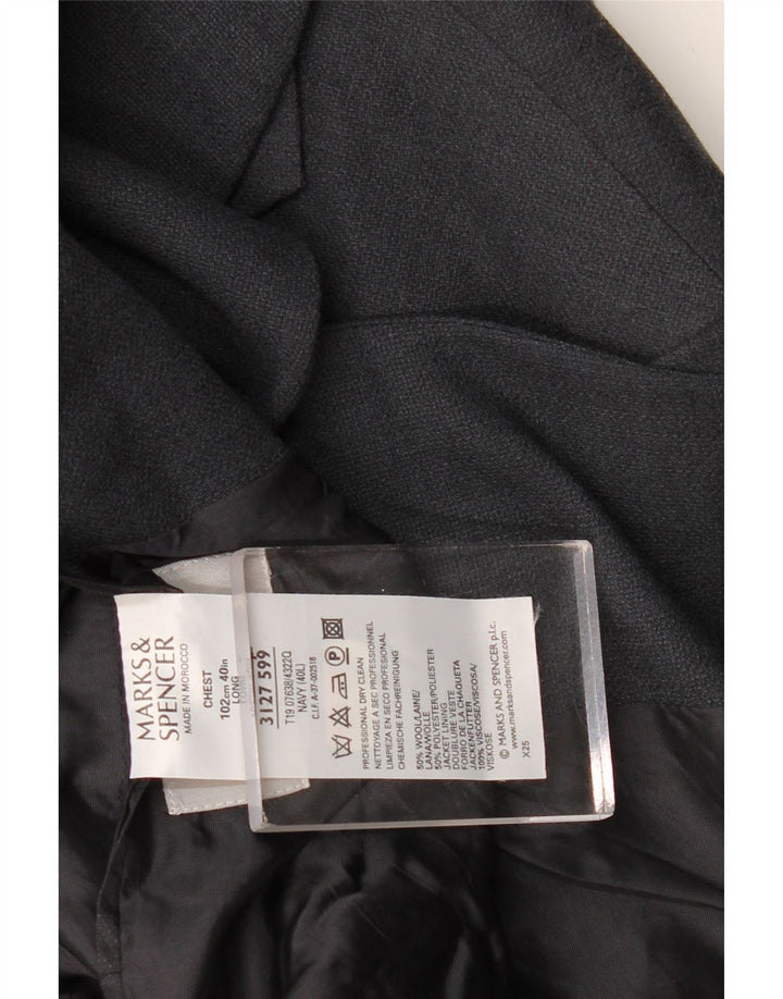 Marks & Spencer Herren-Blazer mit 2 Knöpfen, UK 40, große marineblaue Wolle
