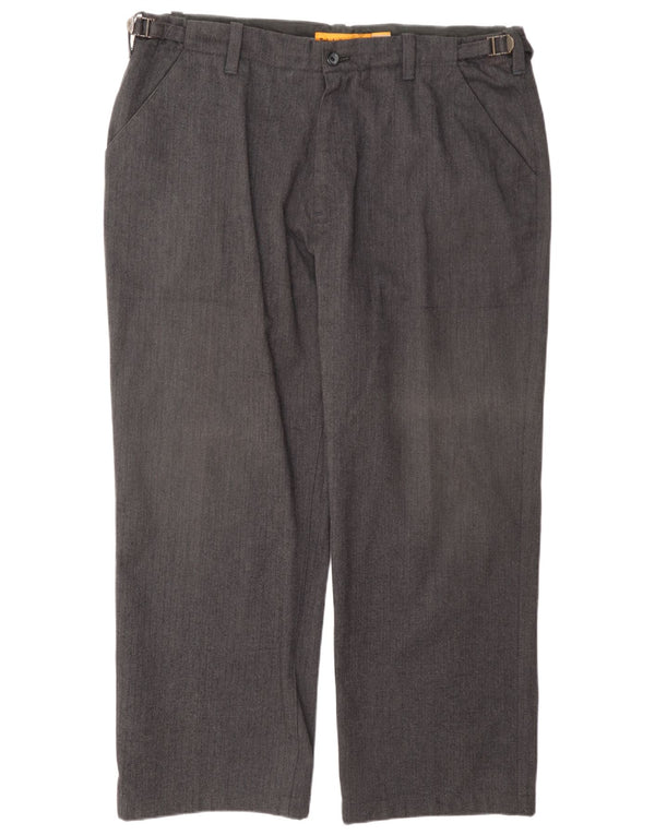 Timberland Herren gerade Chinohose W40 L29 graue Herringbone-Baumwolle