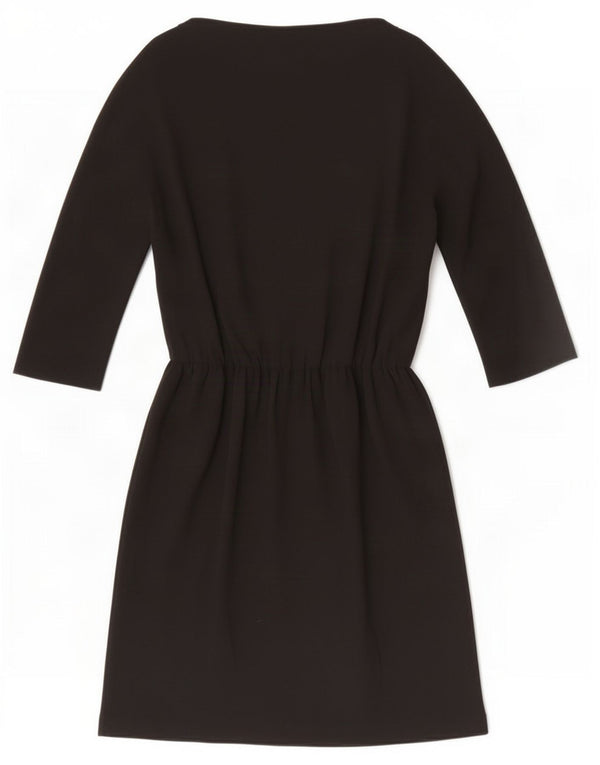 Zara Damen Basic-Kleid mit 3/4-Ärmeln, UK 12, Mittelschwarz