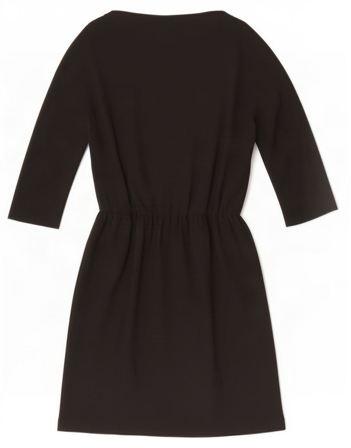 Zara Damen Basic-Kleid mit 3/4-Ärmeln, UK 12, Mittelschwarz