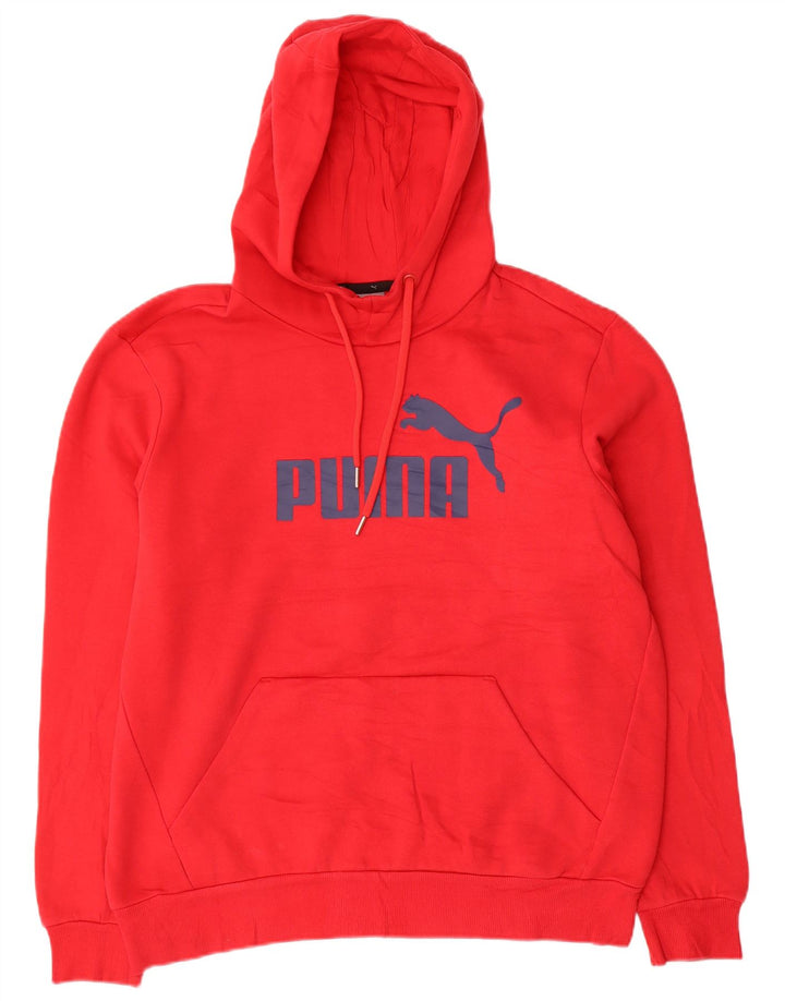 Puma Herren Grafik-Hoodie-Pullover aus mittelroter Baumwolle