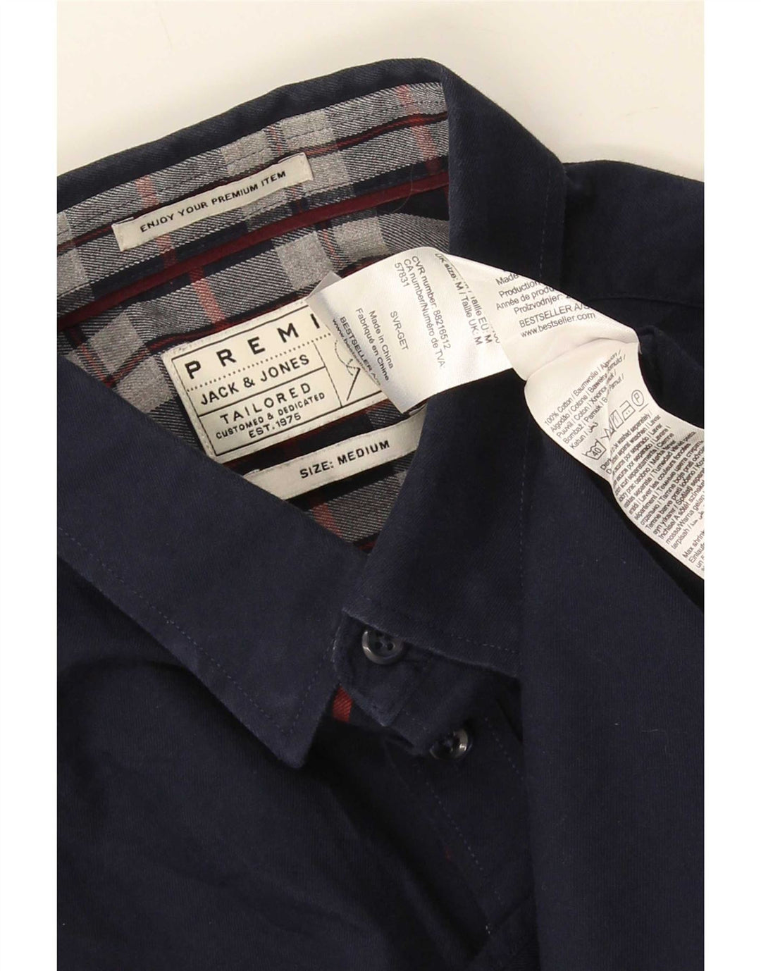 Jack & Jones Maßgeschneidertes Herrenhemd aus mittelblauer Baumwolle