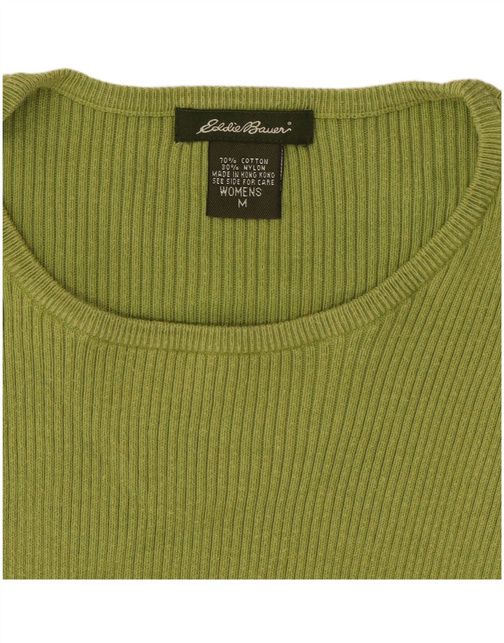 Eddie Bauer Damen Crop Top Langarm UK 12 Mittelgrüne Baumwolle