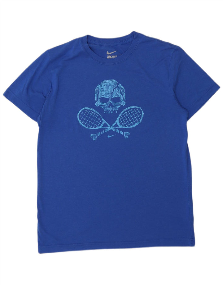 NIKE Herren-T-Shirt mit Slim-Fit-Grafik, groß, blau, Polyester