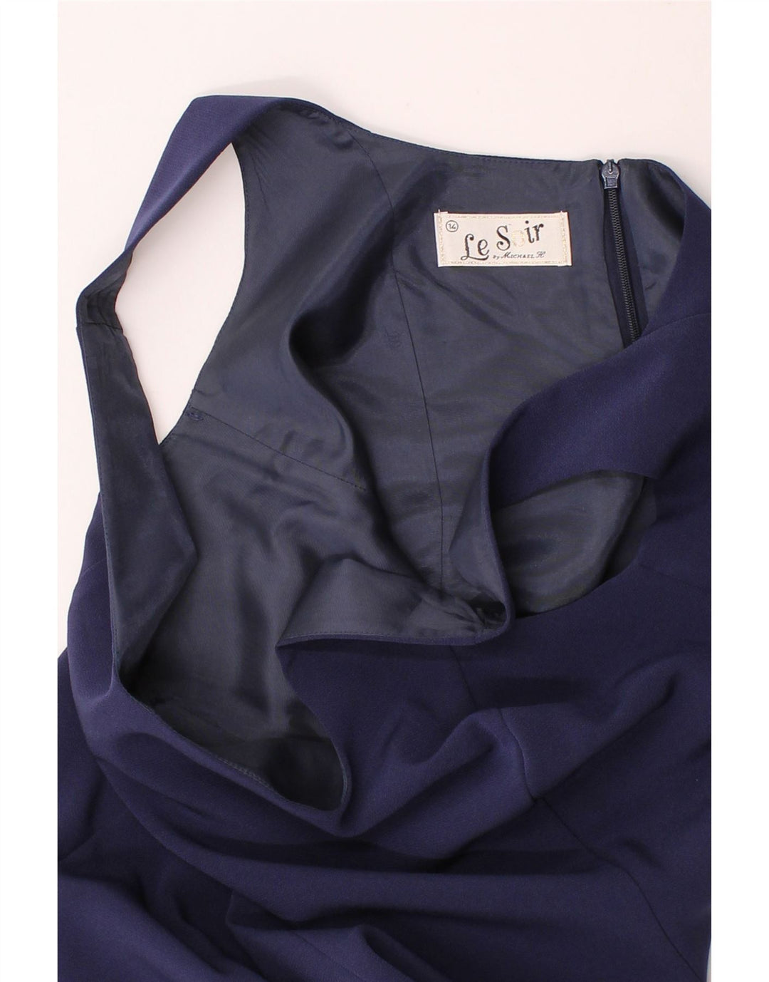 VINTAGE Womens Sleeveless Sheath Dress UK 14 Medium Navy Blue Vintage Vintage and Second-Hand Vintage from Messina Hembry 