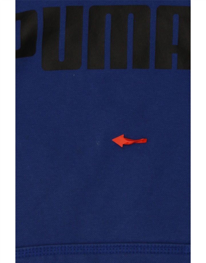 PUMA Herren Graphic Hoodie Pullover Small Blau Baumwolle