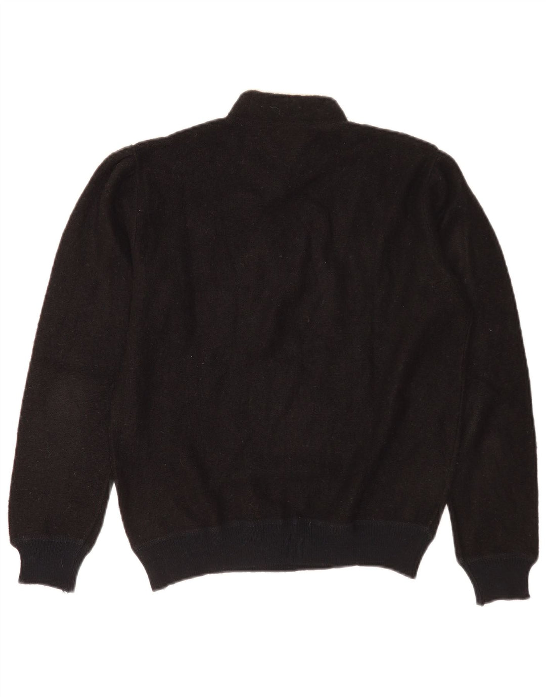 Vintage Damen Rollkragenpullover Pullover UK 14 Mittelschwarz geblümt