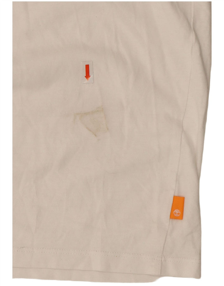 Timberland Herren Slim Fit T-Shirt Top Große weiße Baumwolle