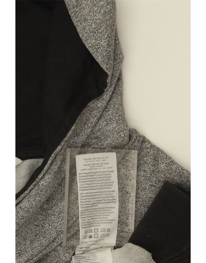 Jack & Jones Herren-Kapuzenpullover aus mittelgrauem Colourblock-Polyester