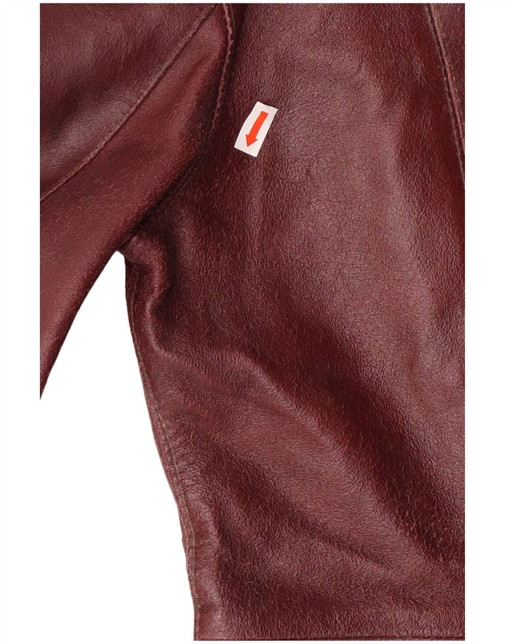 Damen Lederjacke UK 10 Kleines kastanienbraunes Leder