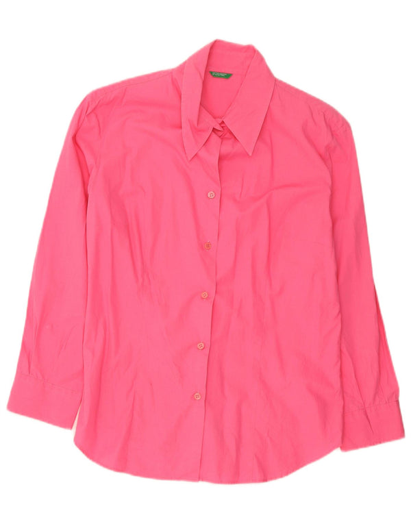 Benetton Damen-Hemd, groß, rosa, Baumwolle