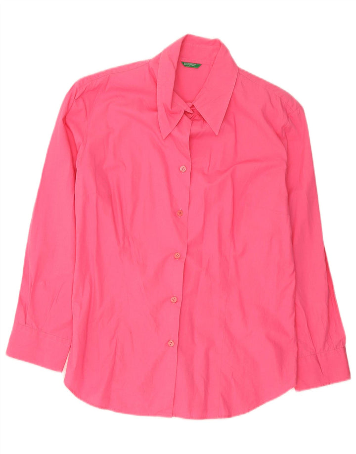 Benetton Damen-Hemd, groß, rosa, Baumwolle
