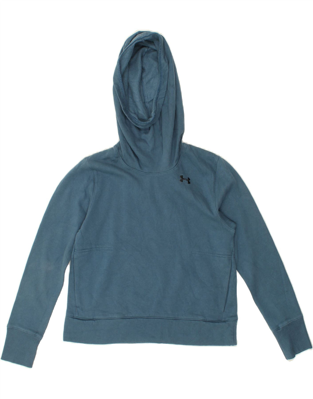UNDER ARMOUR Womens Hoodie Jumper UK 14 Medium Blue Cotton Vintage Under Armour and Second-Hand Under Armour from Messina Hembry 